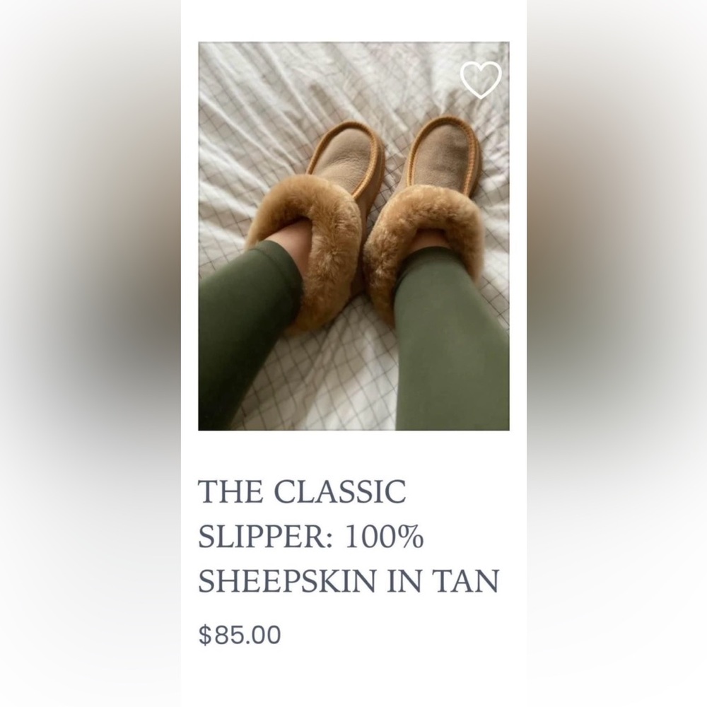 East Perry THE CLASSIC SLIPPER: 100% SHEEPSKIN
IN TAN Size Women's 10